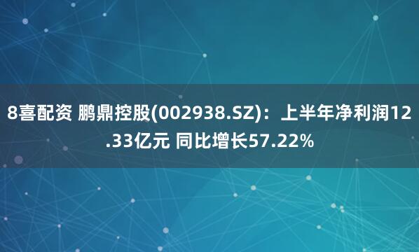 8喜配资 鹏鼎控股(002938.SZ)：上半年净利润12.33亿元 同比增长57.22%